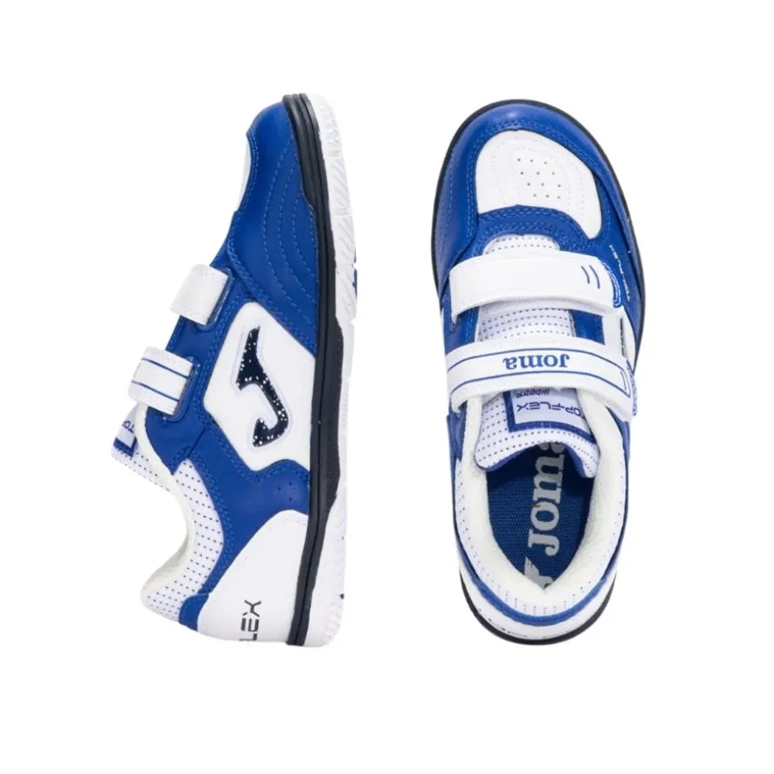 Botas fútbol Joma Top Flex Jr 2532 Royal Blanco Indoor