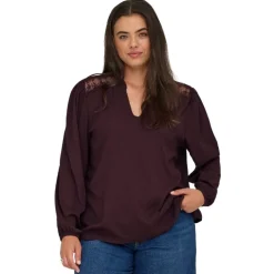 Camisas manga larga Carmakoma Carfancy Life L S V-Neck Blouse Jrs