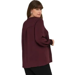 Camisas manga larga Carmakoma Carmetta Life V-Neck Top Wvn Noos