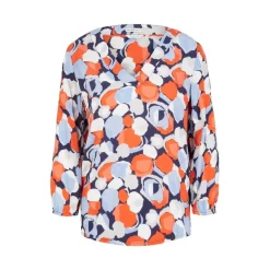 Camisas manga larga Tom tailor Blouse V-Neck, Navy Flower Design, 34