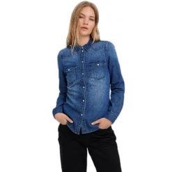 Camisas manga larga Vero moda Vmmaria Ls Denim Slim Shirt Mix New Noos