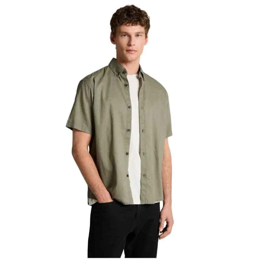 Camisas manga corta Tom tailor Relaxed Cotton Linen Shirt