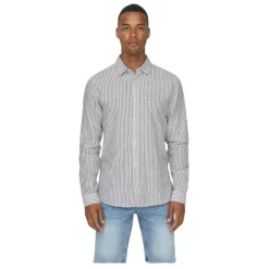 Camisas manga larga Only & sons Onscaiden Ls Stripe Linen Shirt 660 Noos