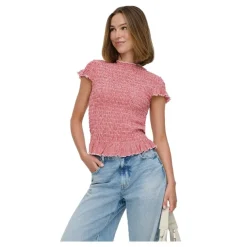 Camisetas manga corta Only Onlcelle Life Cap Smock Boatneck Top Jrs