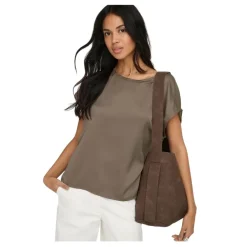 Camisetas manga corta Only Onllieke S S Satin Mix Top Wvn Noos