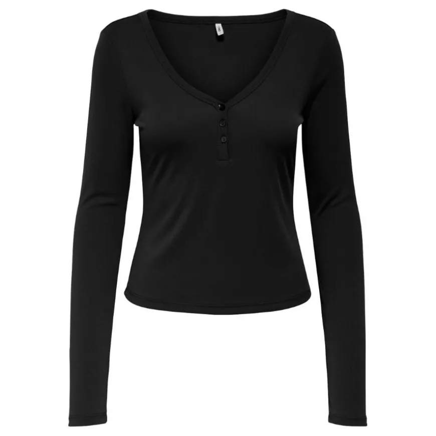 Camisetas manga larga Only Onlfree Life L S Placket Rib Top Jrs