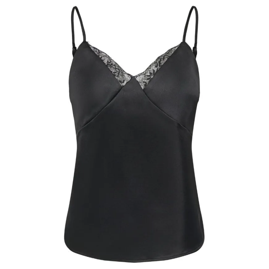 Camisetas sin mangas Only Onlfaraya Strap Lace Satin Top Wvn