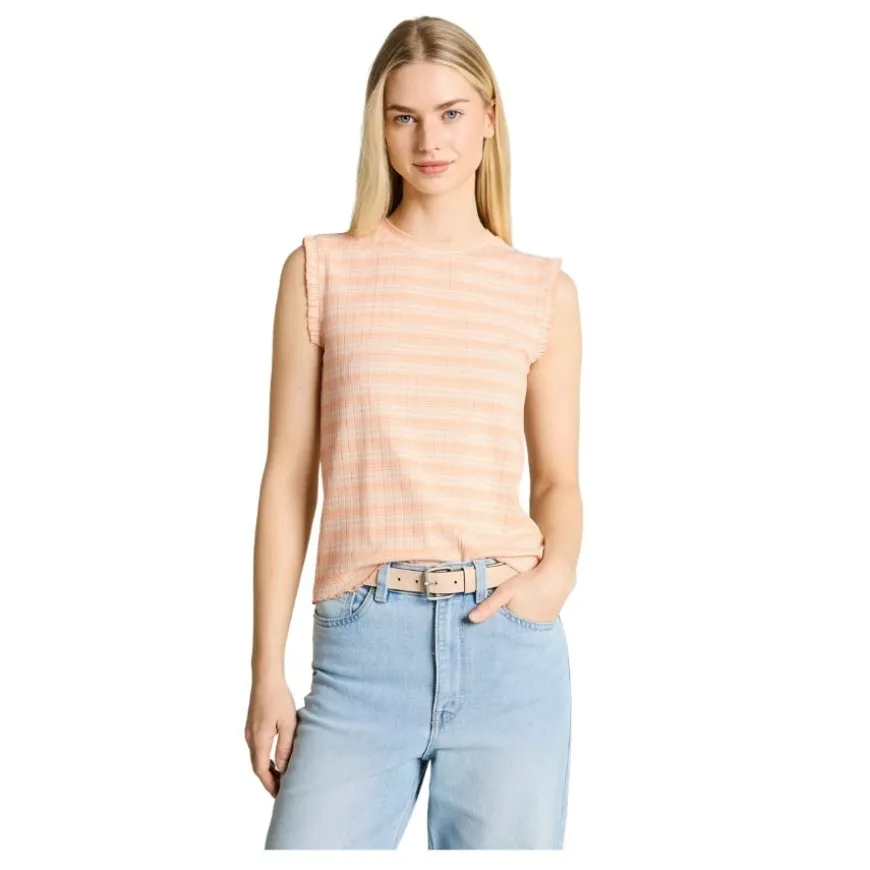 Camisetas sin mangas Tom tailor Striped Rib Top