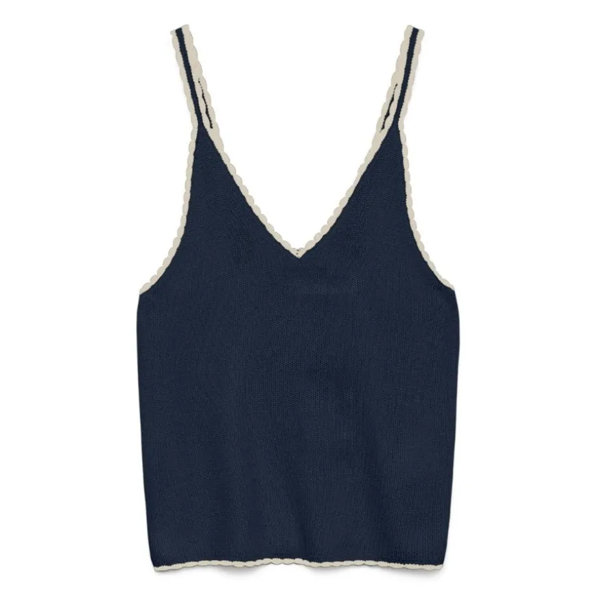 Camisetas sin mangas Vero moda Vmnewlexsun Contrast Sl V-Neck Top