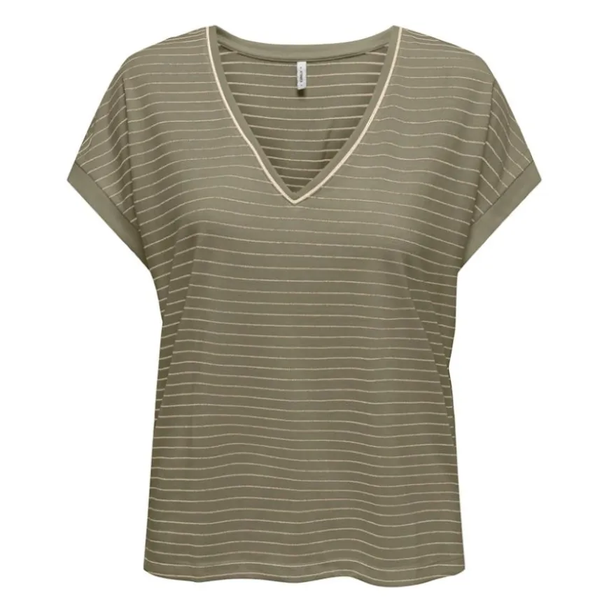 Camisetas manga corta Only Onlkarla S S V-Neck Glitter Top Jrs