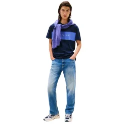 Camisetas manga corta Tommy jeans Tjm Reg Cblk Linear Logo Tee