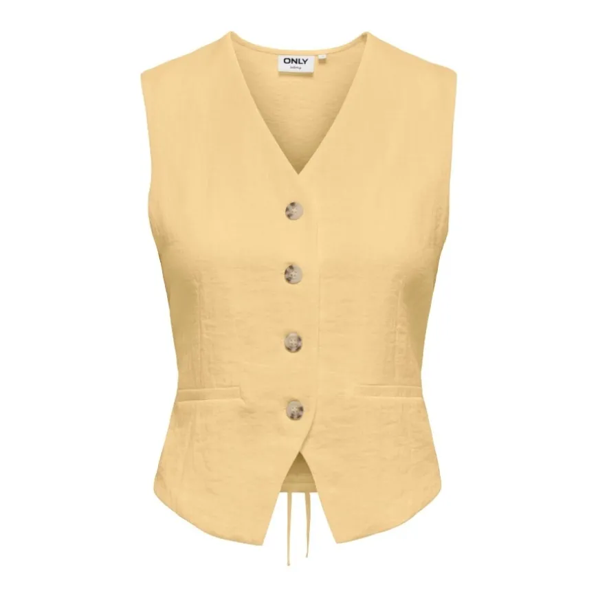 Chalecos Only Onlita S L Linen Look Waistcoat Tlr