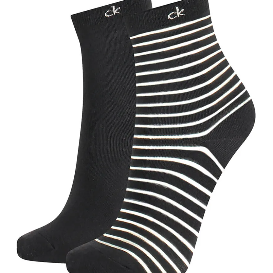 Ck Womens 2Pk Sheer Stripe Sock Lilly