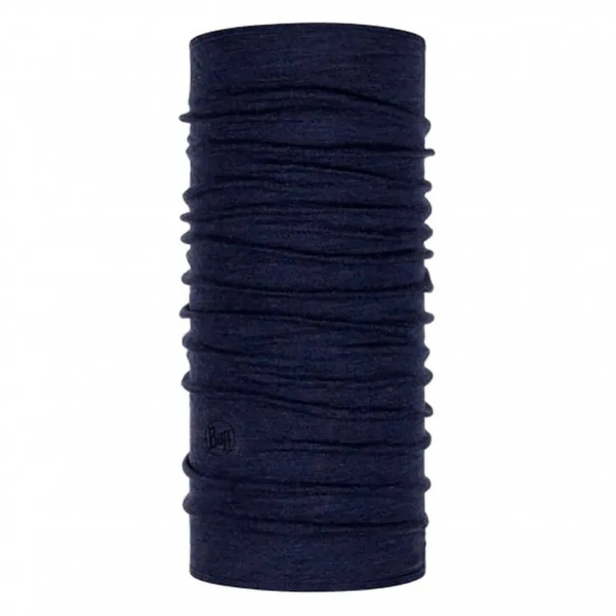 Cuellos Buff Midweight Merino Wool Night Blue Melange