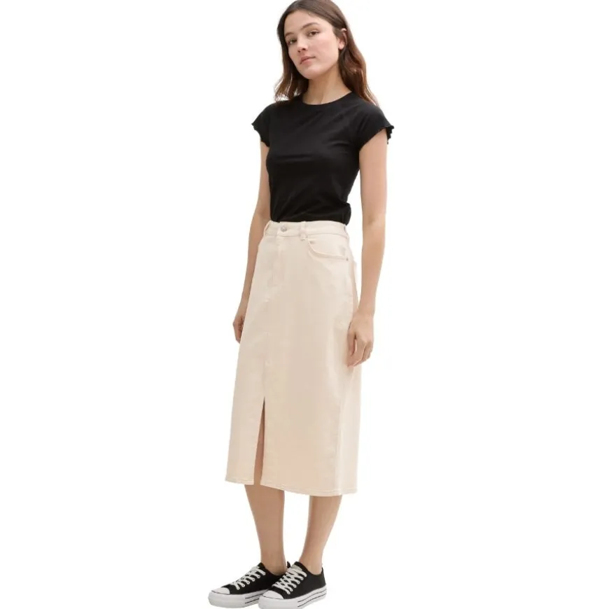 Faldas Tom tailor Midi Undyed Denim Skirt