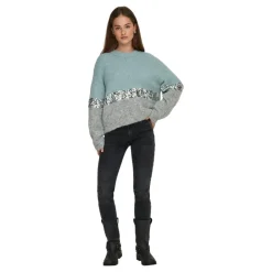 Jerseys Only Onlmaine Life Ls Sequin Block O-Neck Knt