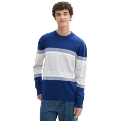 Jerseys Tom tailor Block Stripes Crewneck Knit Flat Knit Tops