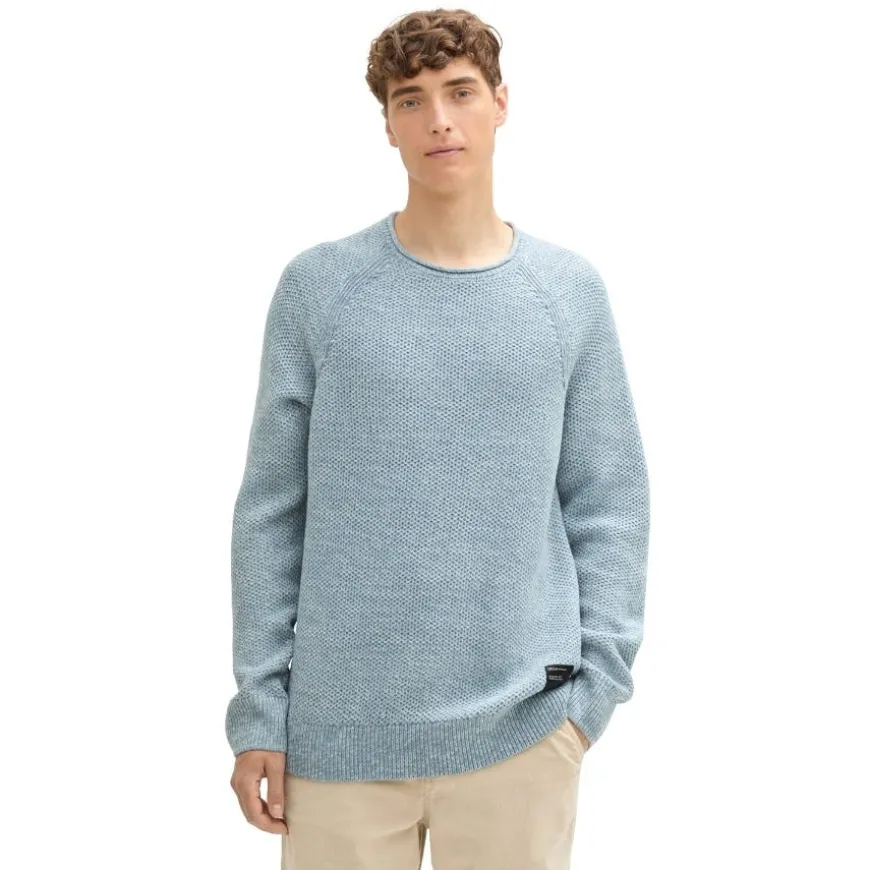 Jerseys Tom tailor Twotone Crewneck Knit Flat Knit Tops
