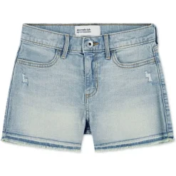 Pantalones bermudas Abercrombie Afg High Rise Relaxed Denim Sh