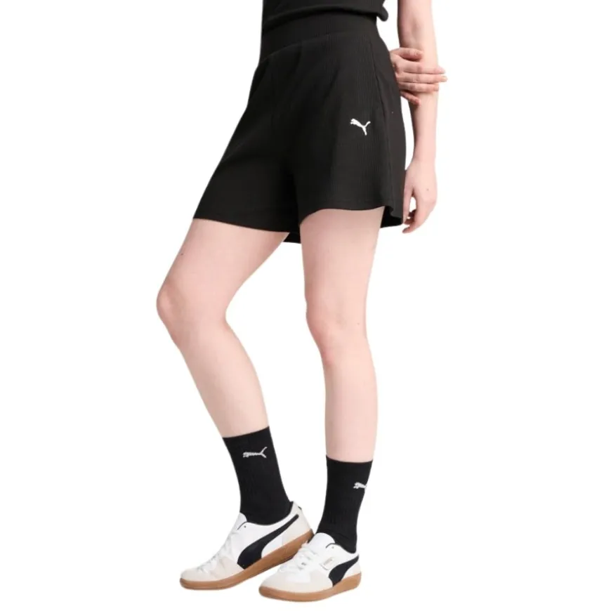 Pantalones cortos Puma Ess Elevated High-Rise Rib Shorts 5