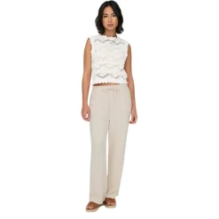Pantalones largos Only Onlsiesta Mw Pull-Up Linen Bl Pnt Noos