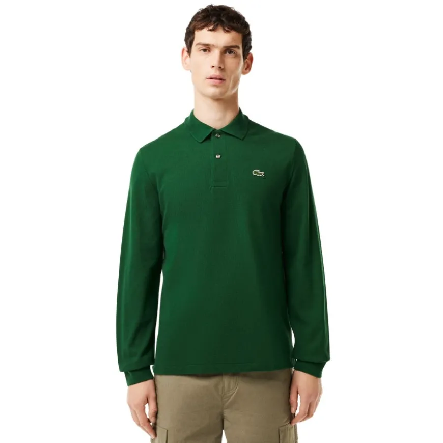 Polos Lacoste Chemise Col Bord-Cotes Manches Longues