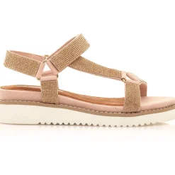 Sandalias Maria mare Microfibre Nude Crystals Rosa Palo