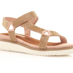 Sandalias Maria mare Microfibre Nude Crystals Rosa Palo