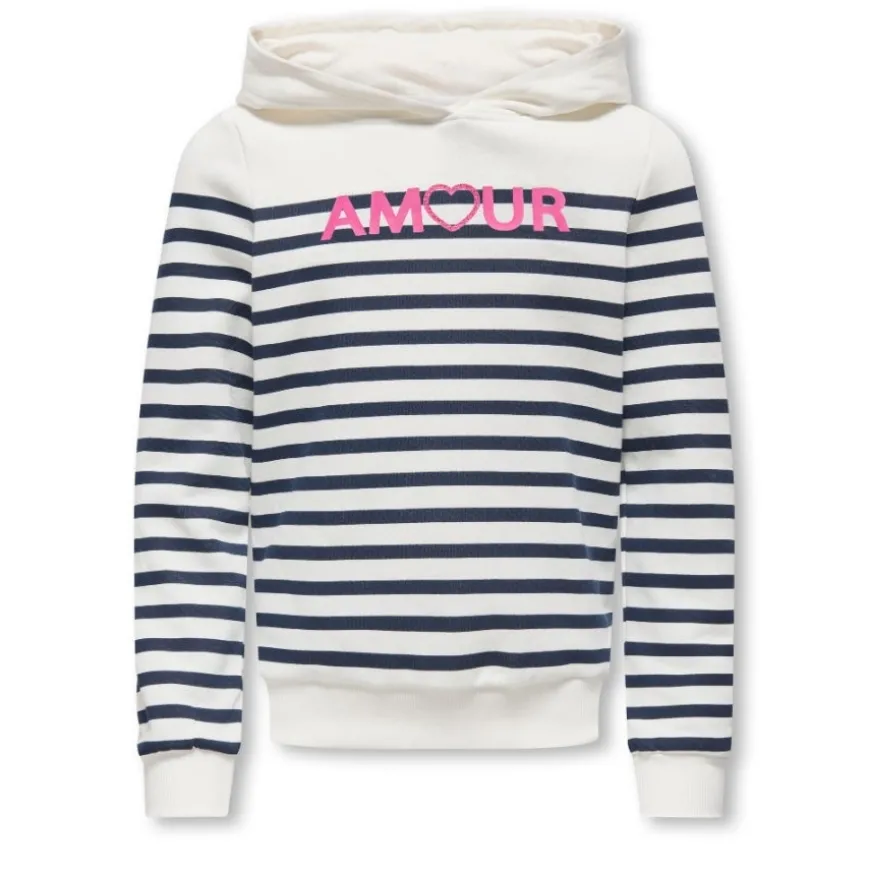 Sudaderas Only kids Kogadelle-Amour L S Stripe Hood Fr Swt