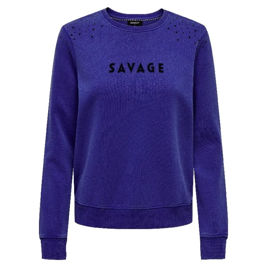 Sudaderas Only Onlcandie L S Rhinestones O-Neck Box Swt