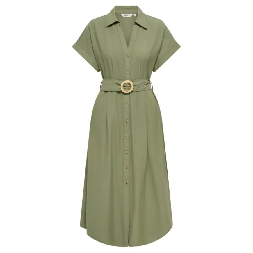 Vestidos Only Onljakiri Linen Ss Midi Dress Noos Wvn
